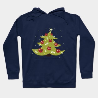 Cat Christmas Tree With Fish Ornaments Hoodie